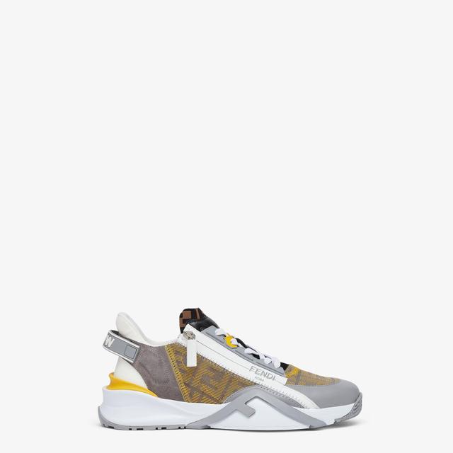 Fendi Flow SneakersYellow FF mesh and gray leather running shoes Product Image