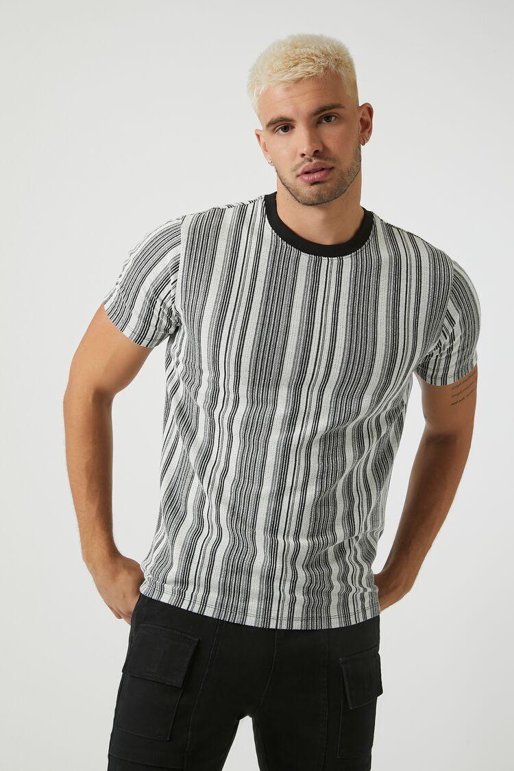 Striped Contrast Crew Tee | Forever 21 Product Image