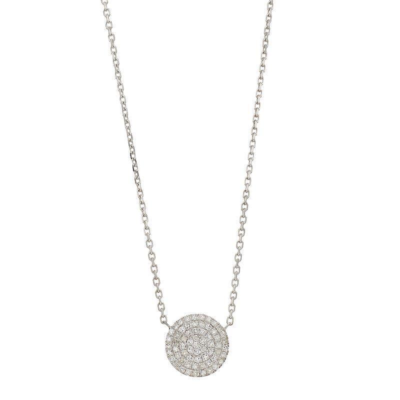 Ava Blue 14k White Gold 1/5 Carat T.W. Diamond Disc Necklace, Womens Product Image