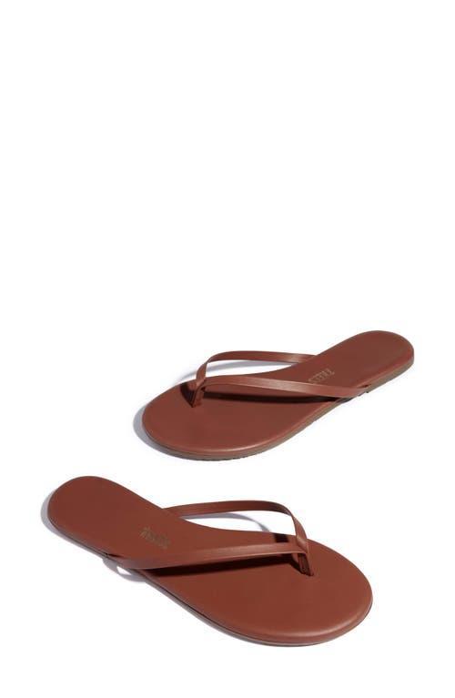 Womens Foundations Matte Leather Flip Flops Product Image