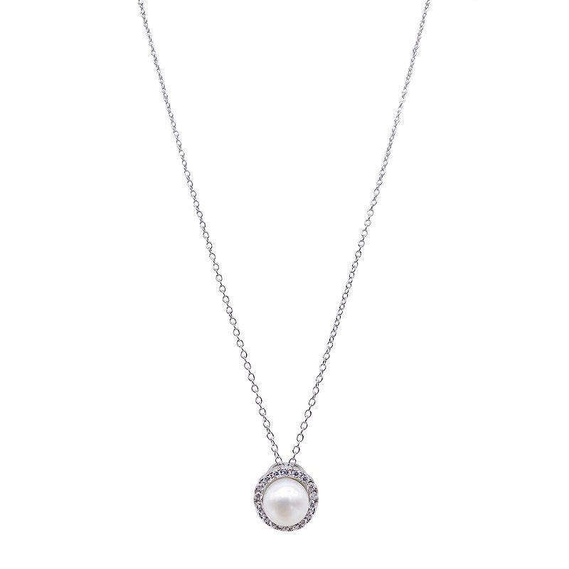 Adornia Floating Freshwater Pearl Halo Necklace in Silver at Nordstrom Rack Product Image