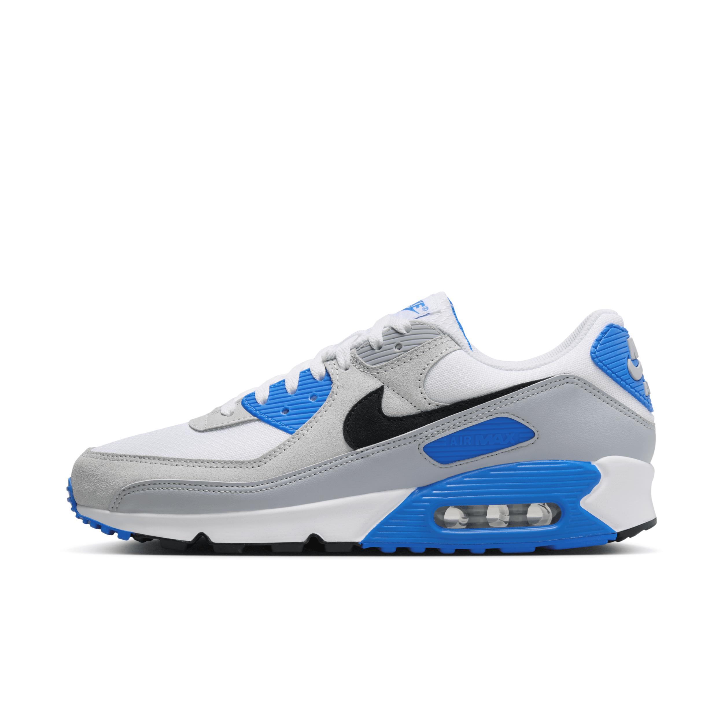 Nike Mens Air Max 90 - Running Shoes White/Wolf Grey/Pink Foam Product Image