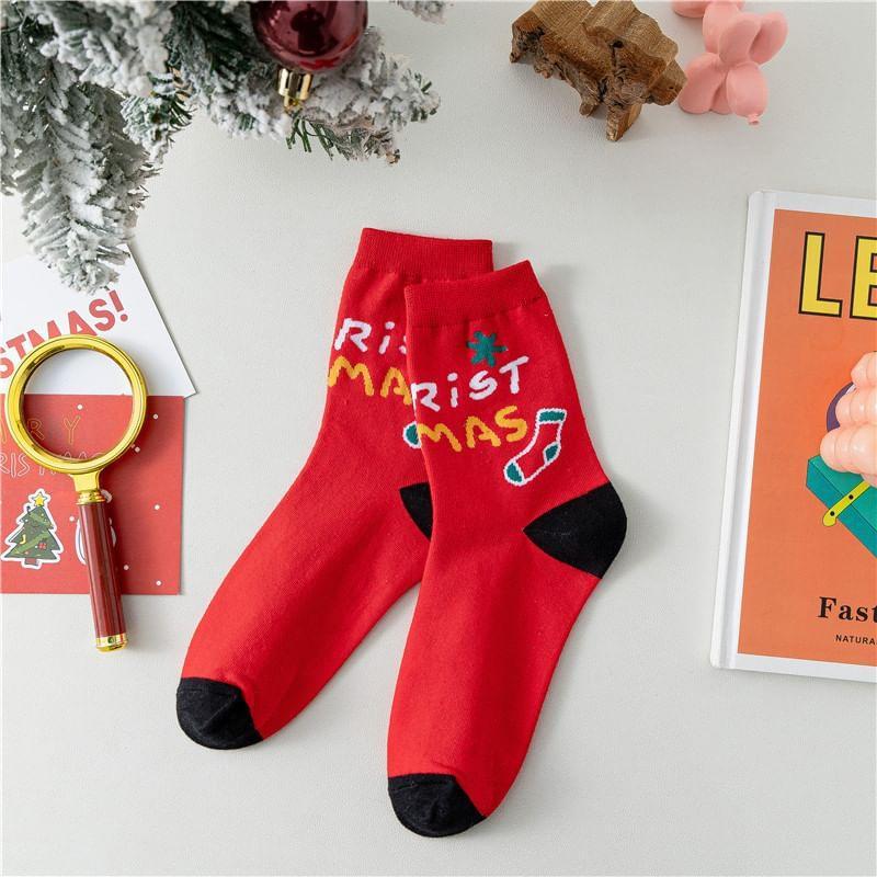 Christmas Cartoon Print Socks Product Image