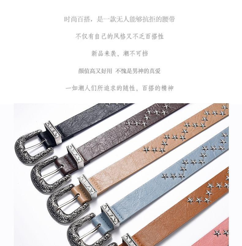 Star Studded Faux Leather Belt Product Image