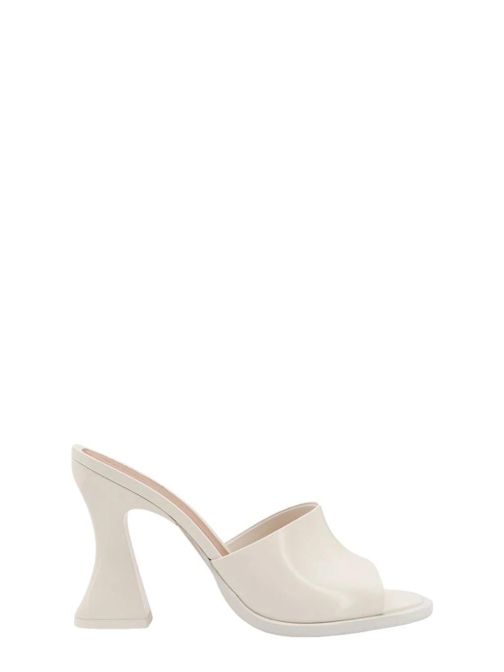 BOTTEGA VENETA Cha-cha Patent-leather Sandals In White Product Image