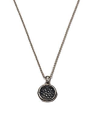 John Hardy Bamboo Silver Small Round Pendant with Black Sapphire on Chain Necklace, 18 Product Image