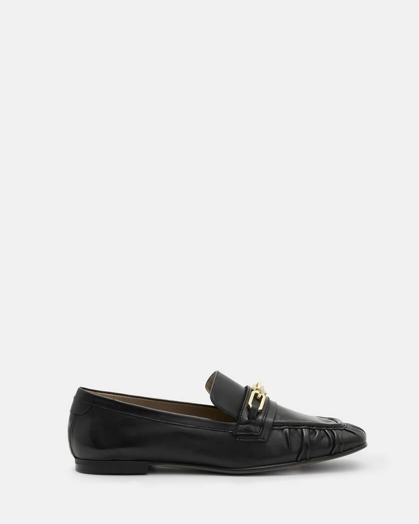 Sapphire Leather Chain Loafer Shoes Product Image