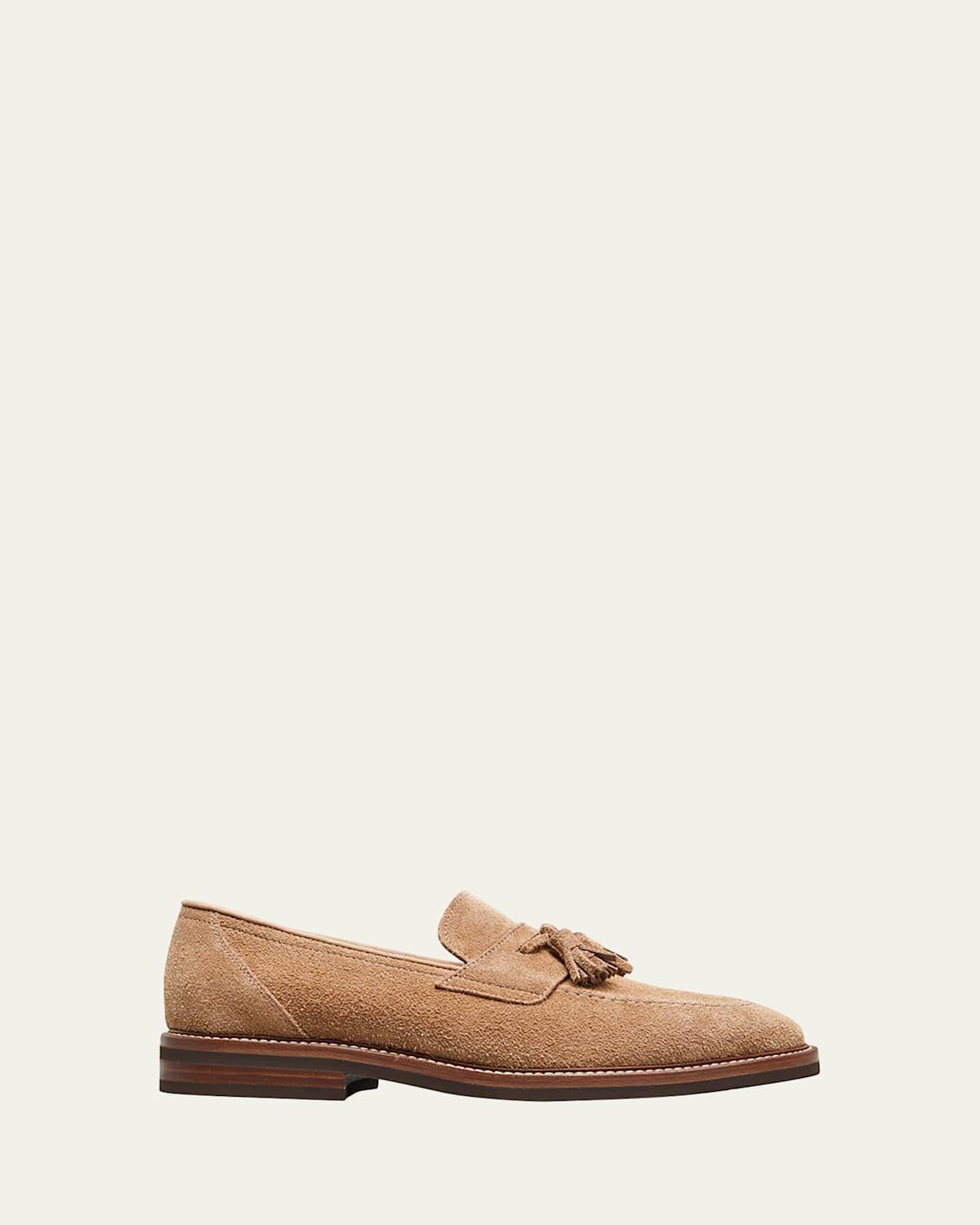 Mens Tassel Suede Loafers Product Image