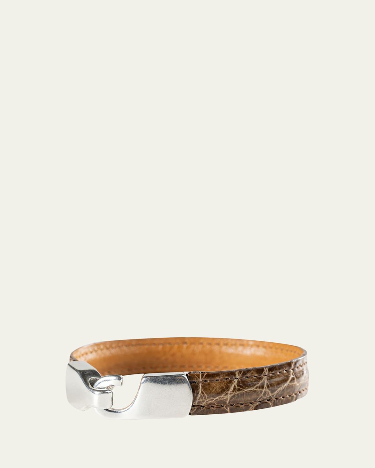 Mens Alligator Leather Bracelet Product Image