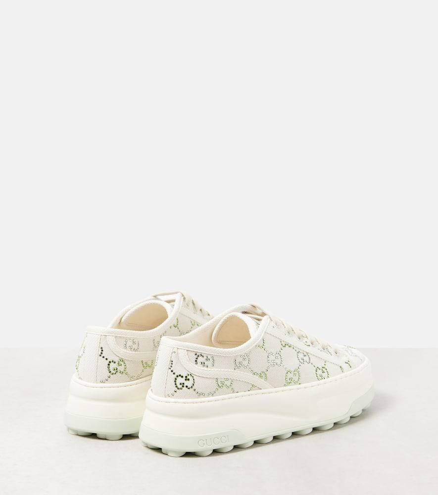 GUCCI Tennis 1977 Gg Crystal Sneakers In White Product Image