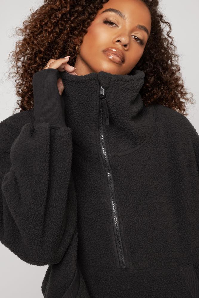 Big Hug Fleece Half Zip Sweater - Smoky Charcoal Product Image