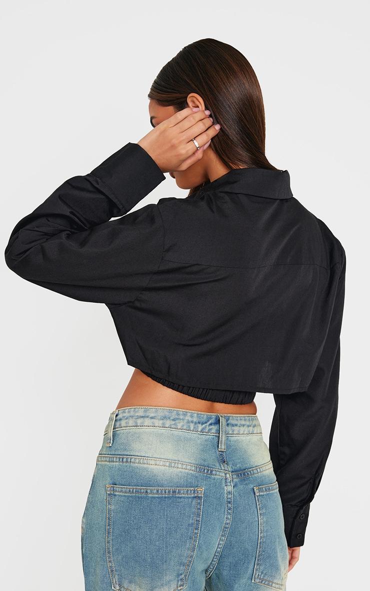 Black Cropped Shirt Product Image