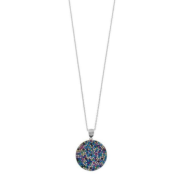 Sterling Silver Multicolor Cubic Zirconia Pendant Necklace, Womens Product Image