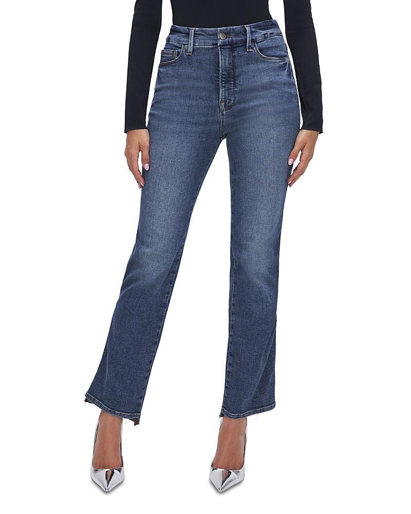 Good American Gd Crv High Rise Ankle Straight Leg Jeans in Indigo522 product image