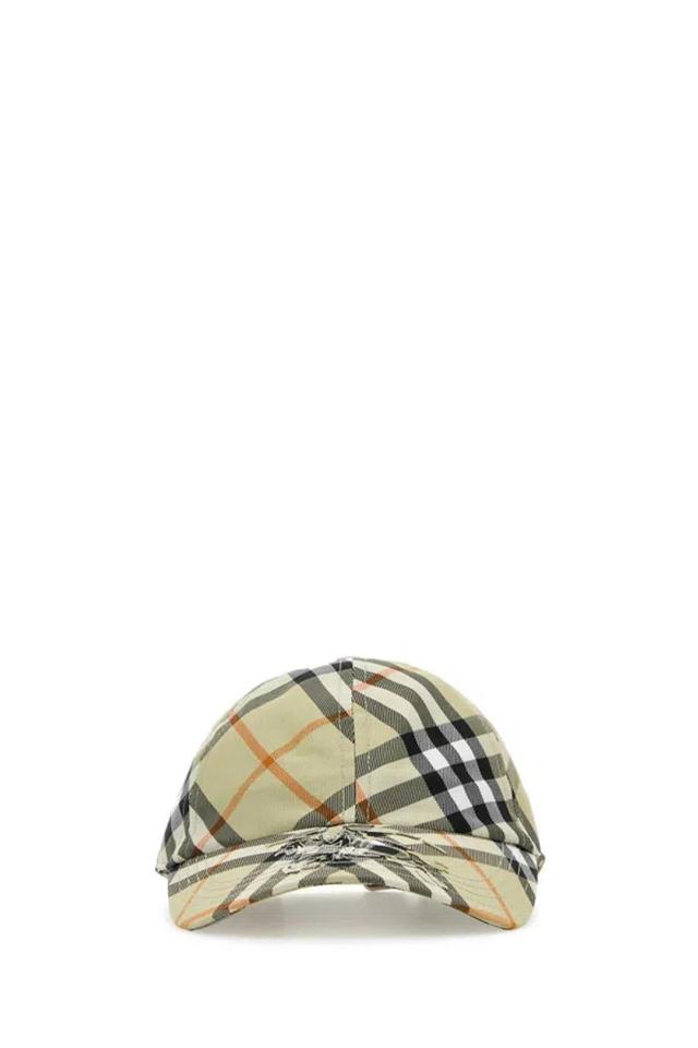 BURBERRY Printed Polyester Baseball Cap In Beige Product Image