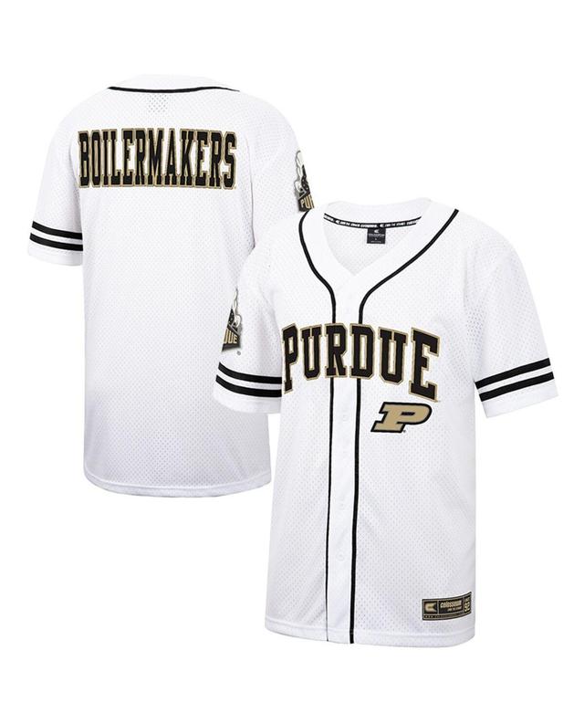 Mens Colosseum White, Black Purdue Boilermakers Free Spirited Baseball Jersey - White, Black Product Image