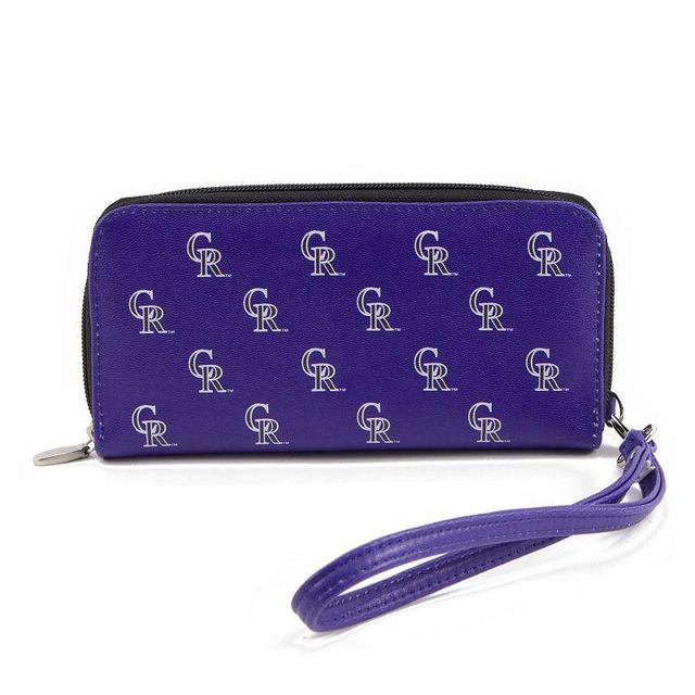 Womens Colorado Rockies Zip-Around Wristlet Wallet - Purple Product Image