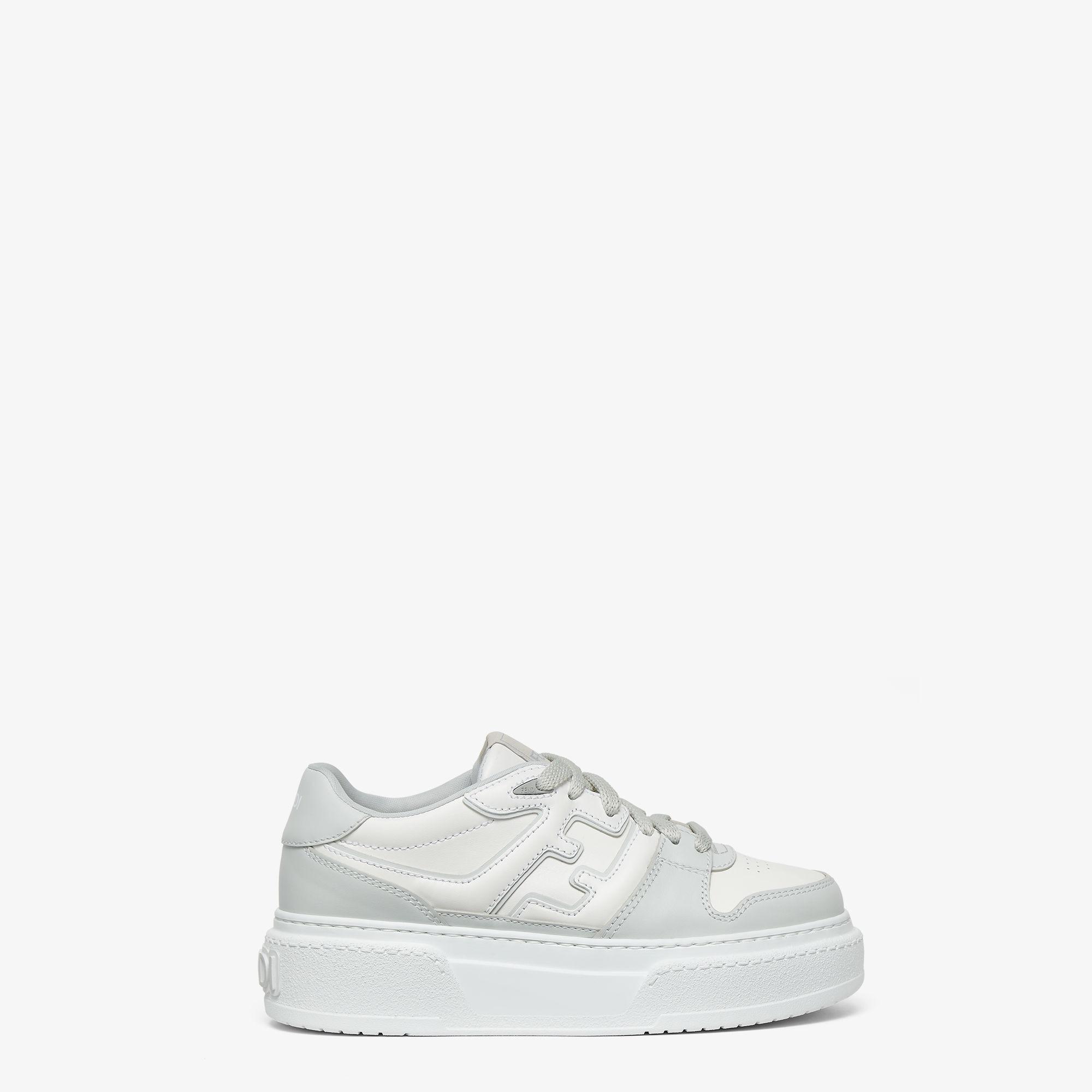 Fendi MatchGray leather platform low-tops Product Image