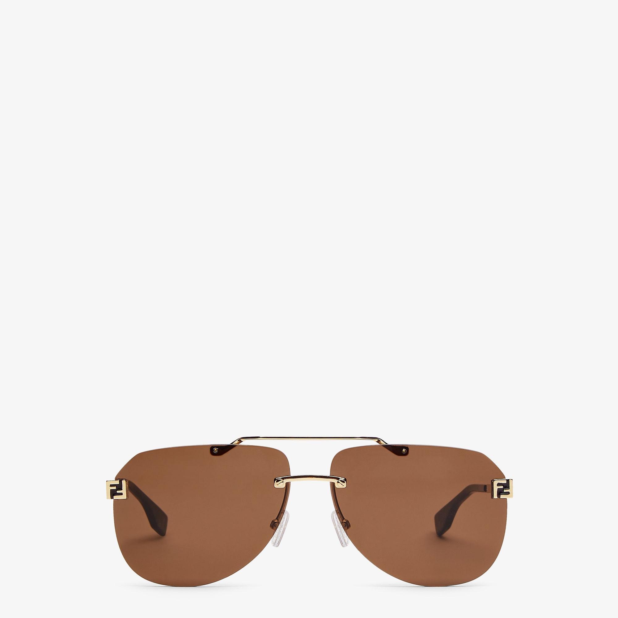 Fendi SkyGold-colored metal sunglasses Product Image