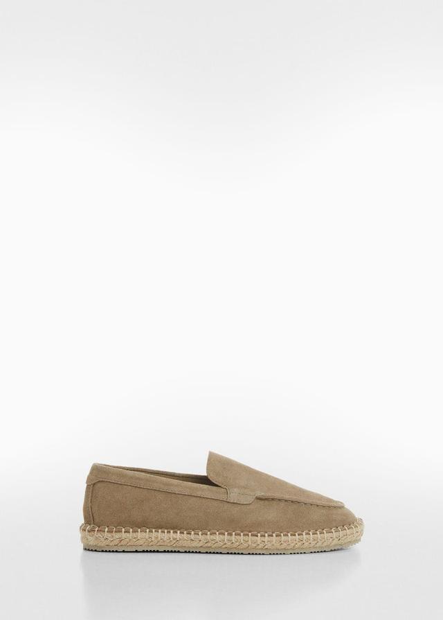 MANGO MAN - Jute suede leather espadrille medium brownMen Product Image