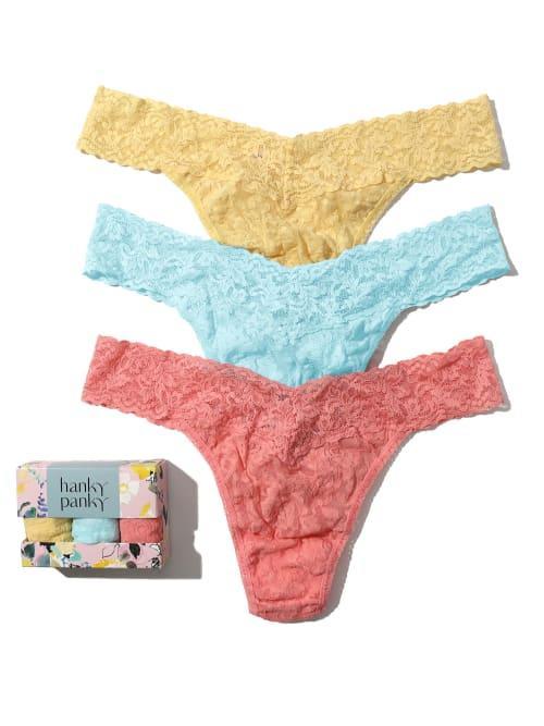 Signature Lace Original Rise Thong Fashion 3-Pack Product Image