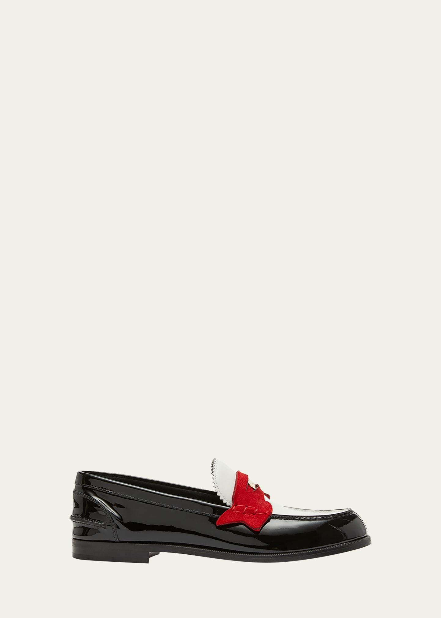 Donna Patent Red Sole Penny Loafers Product Image