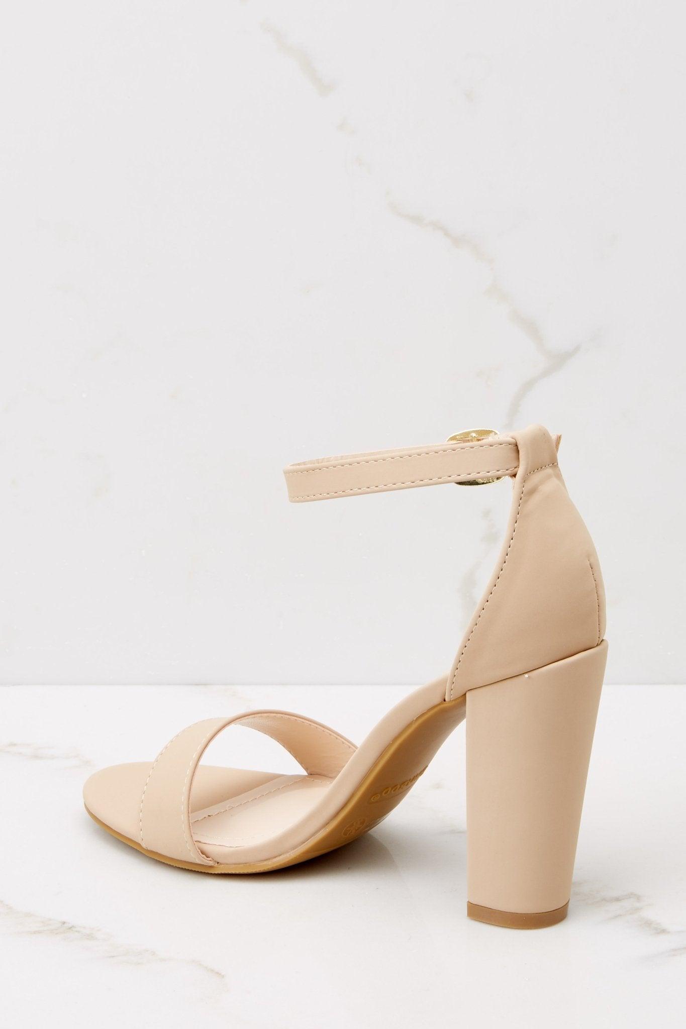 Plans To Dance Beige Ankle Strap Heels Product Image