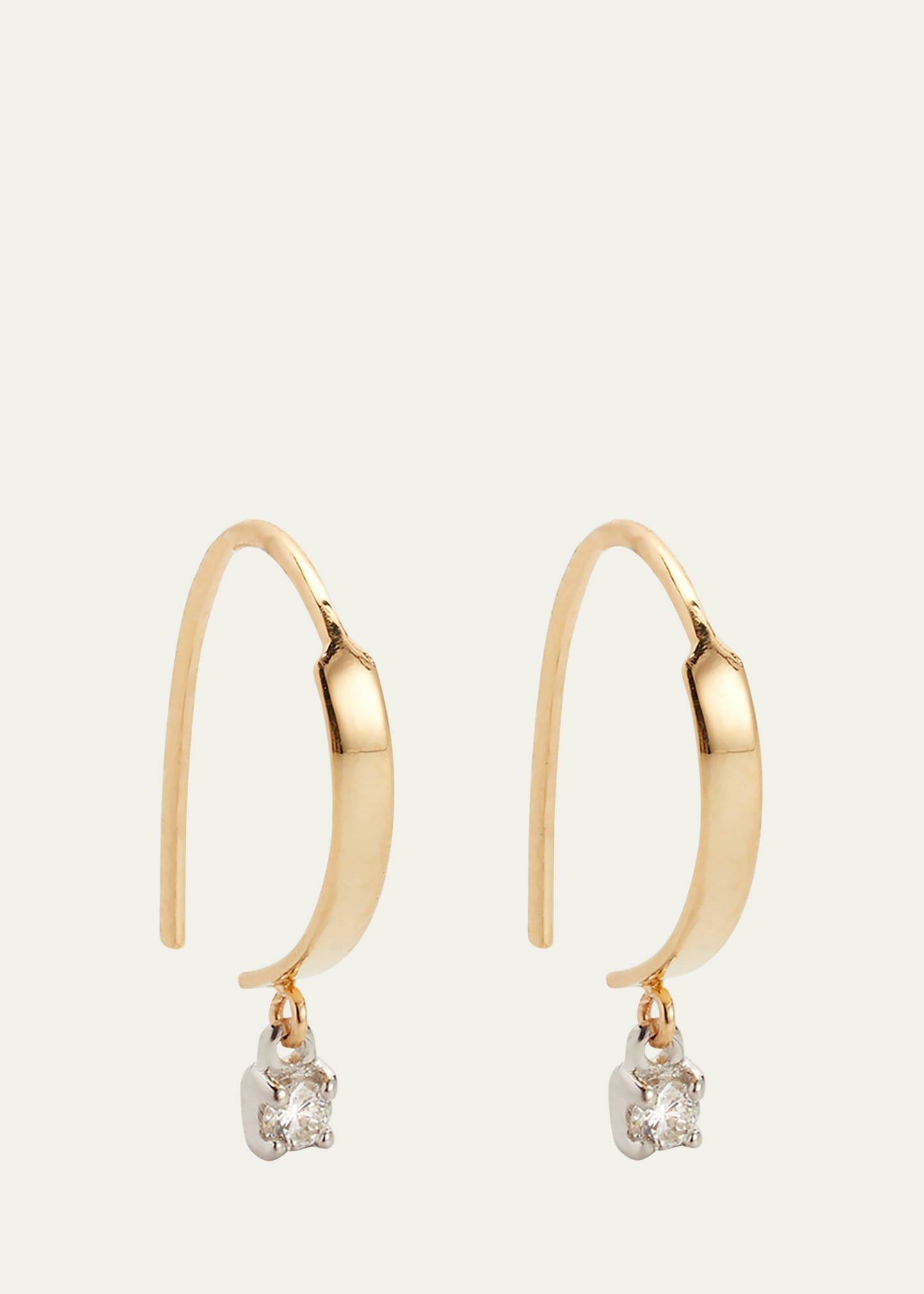 Lana Mini Diamond Drop Hoop Earrings Product Image