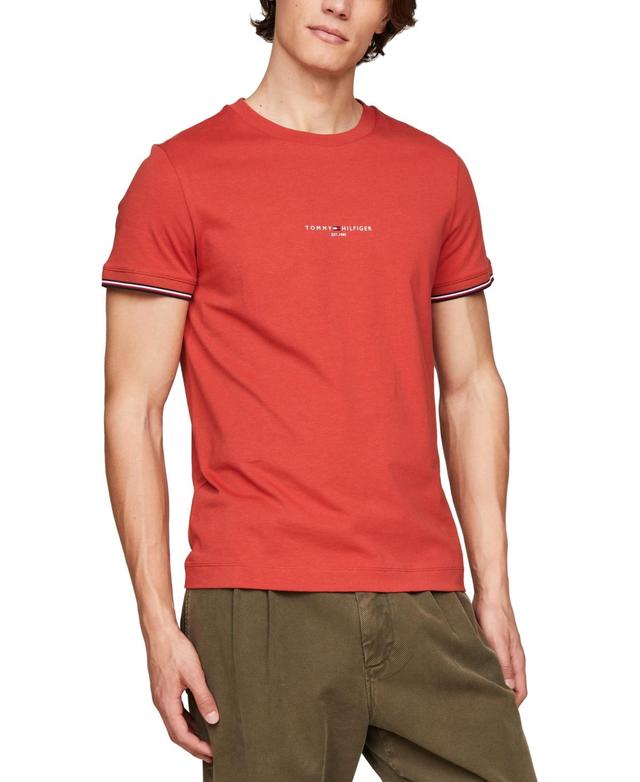 Tommy Hilfiger Mens Tommy Logo-Tipped Cotton T-Shirt Product Image