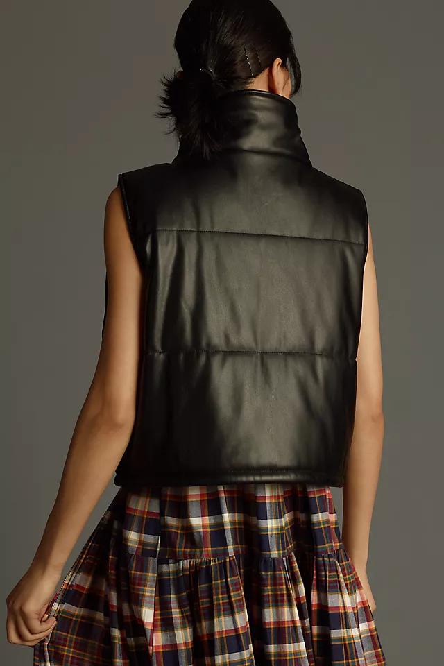 By Anthropologie Faux-Leather Puffer Vest Product Image