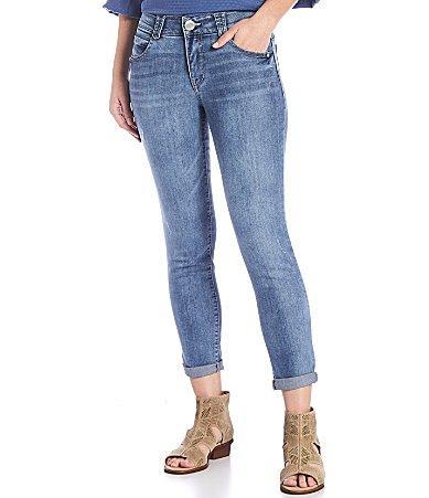 Democracy Absolution Crop Roll Cuff Skimmer Skinny Leg Stretch Denim Jeans Product Image