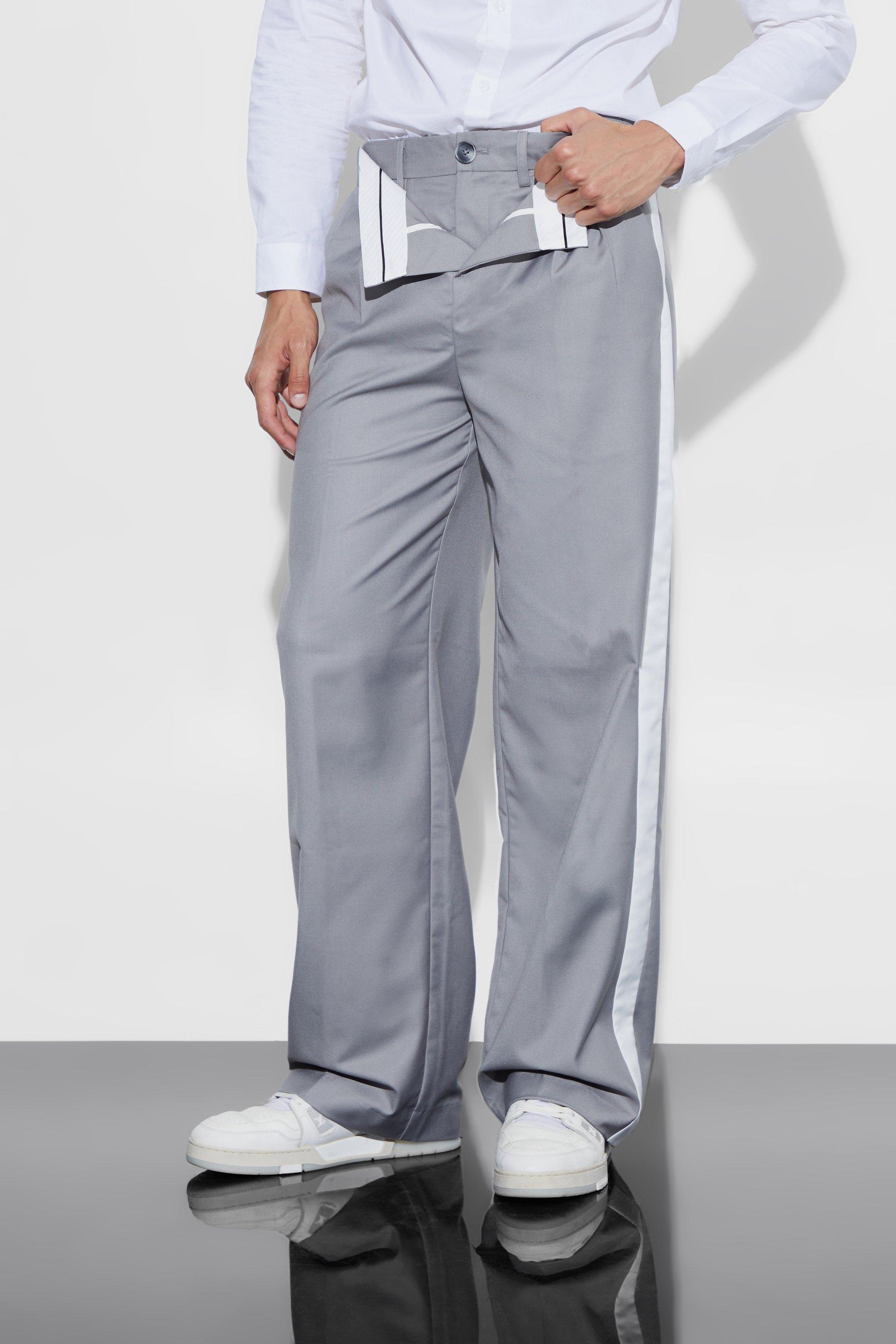 Wide Fit Double Waistband Pants | boohooMAN USA product image