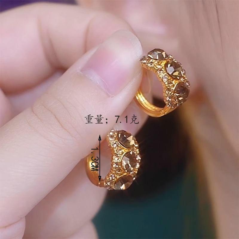 Rhinestone Hoop Earring Product Image