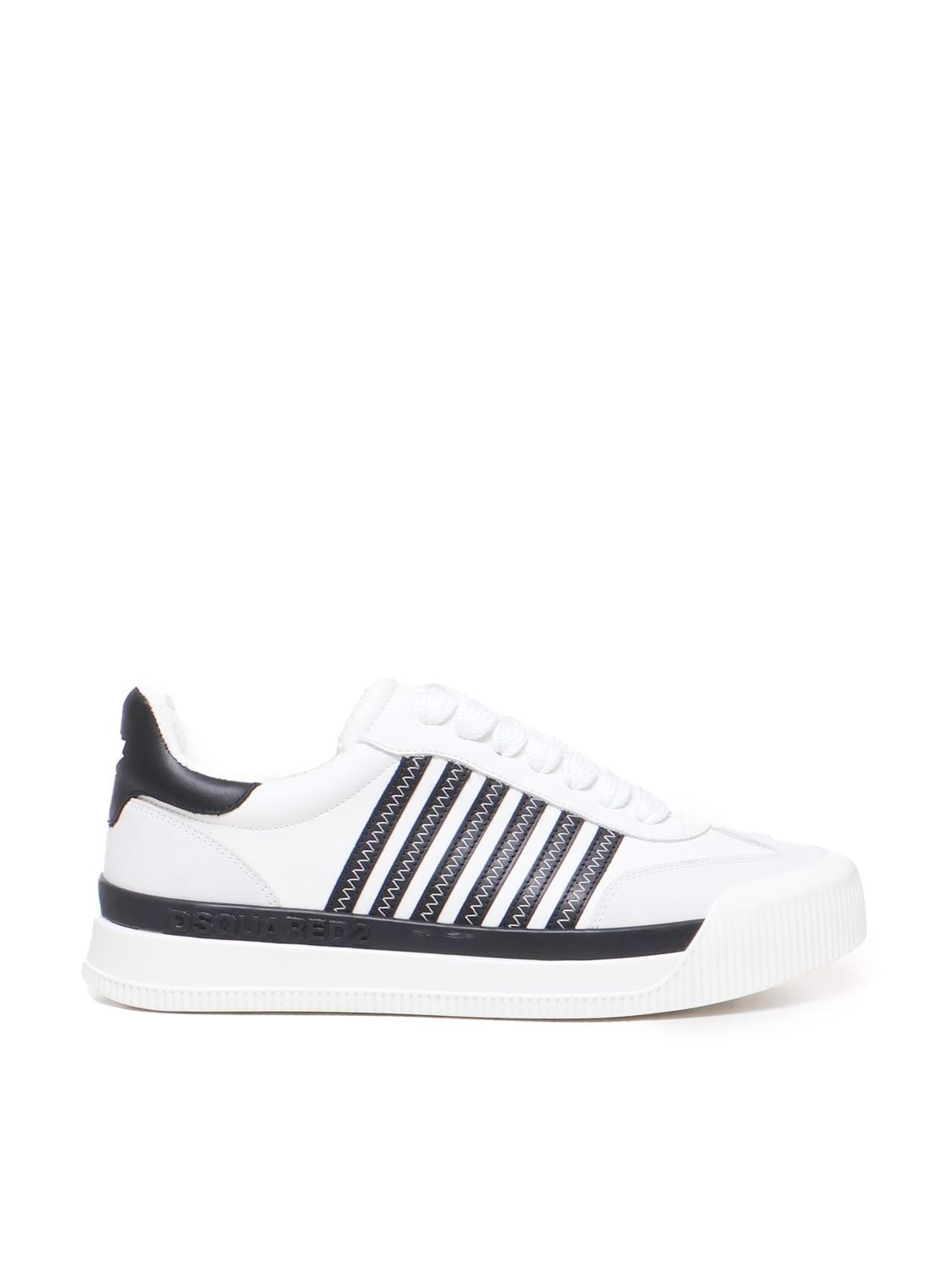 DSQUARED2 Legendary Striped Almond Toe Sneakers In White Product Image