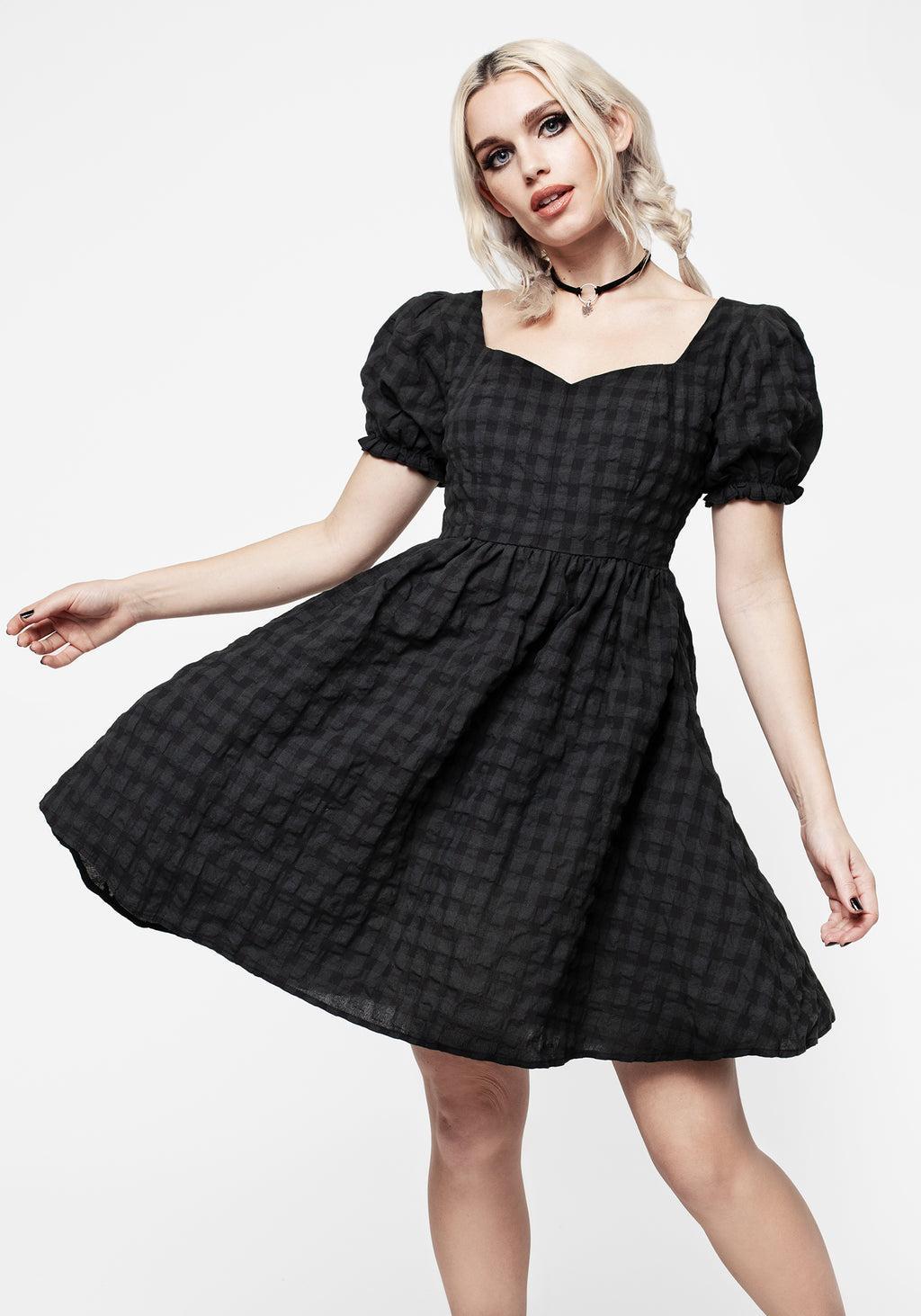 Cobalt Check Mini Dress Product Image