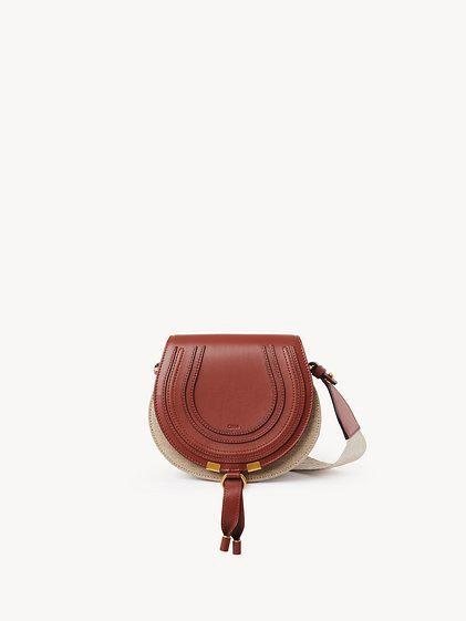 Small Marcie saddle bag in linen & soft leather Product Image