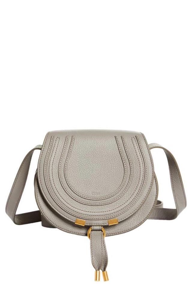 Marcie Small Saddle Crossbody Bag In Grey Product Image