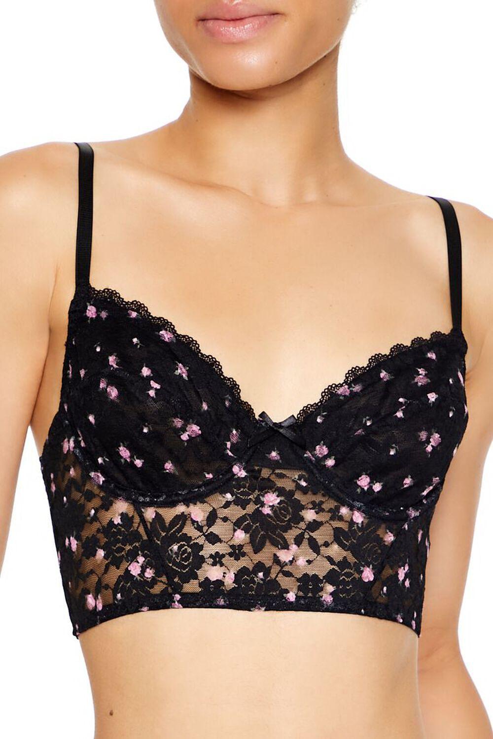 Floral Print Lace Underwire Bra | Forever 21 Product Image