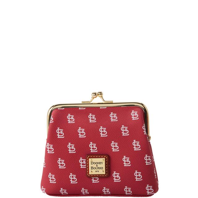 Dooney & Bourke Womens MLB Cardinals Large Framed Coated Cotton Purse Bag in Red Product Image