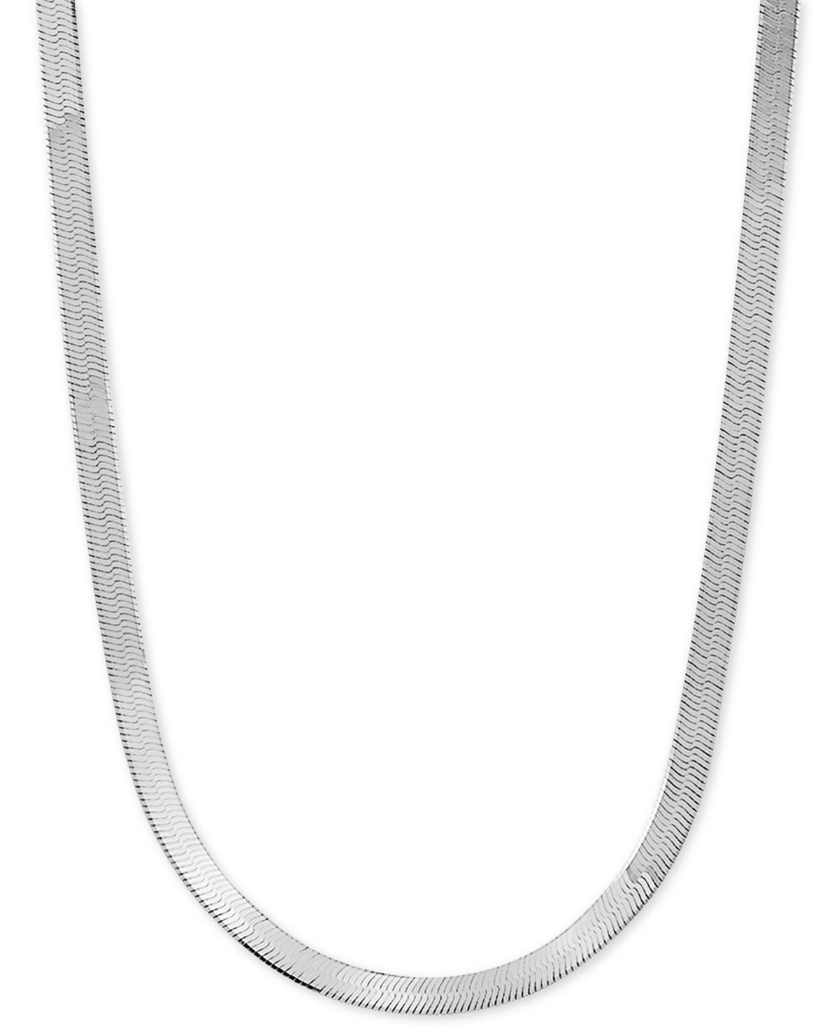 Unbranded Sterling Silver Herringbone Chain Necklace, Women's, Size: 20", White - Size: 20" Product Image