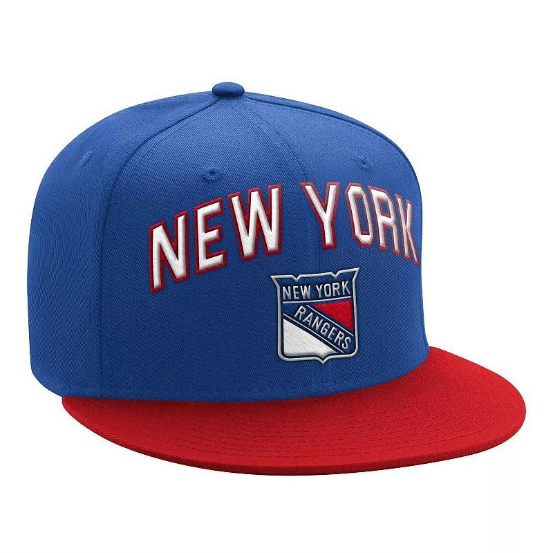 Starter Mens Blue/Red New York Rangers Arch Logo Two-Tone Snapback Hat Product Image