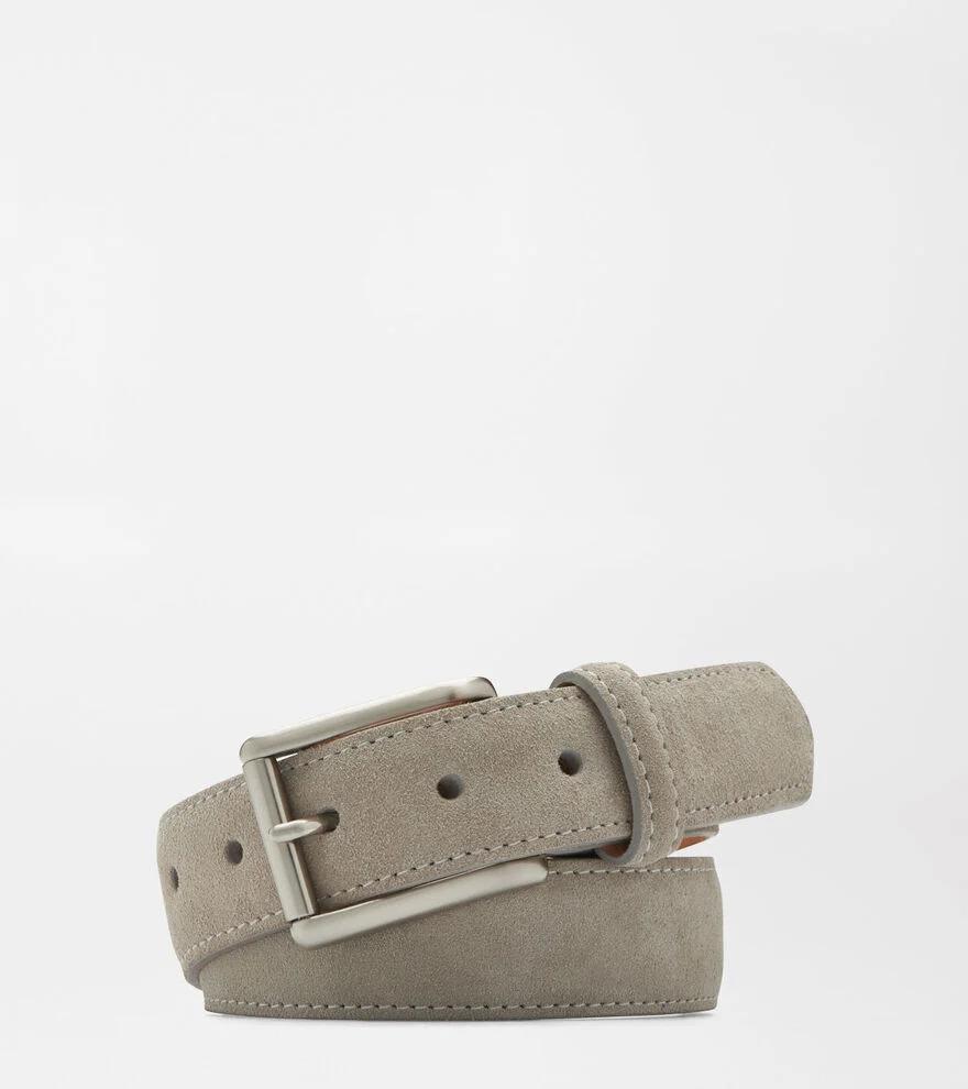 Peter Millar Mens Excursionist Suede Belt | Color: Pearl Grey | Size: 44 Product Image