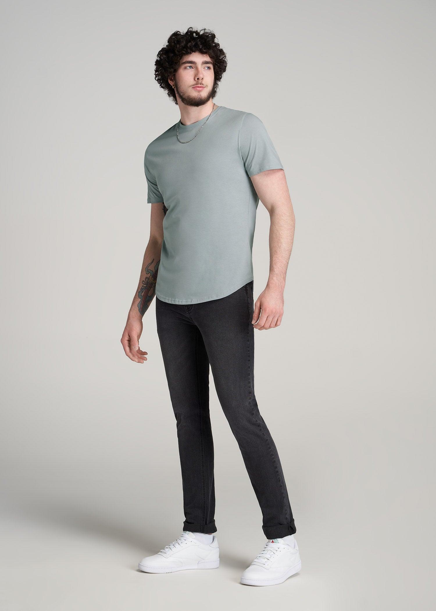 Everyday Scoop Bottom REGULAR FIT T-Shirt for Tall Men in Quarry Grey Male Product Image