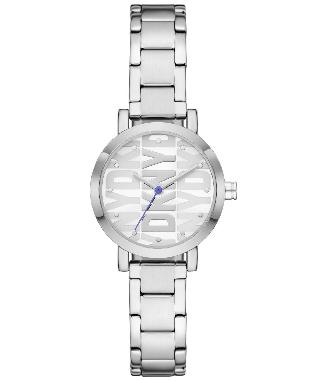 Dkny Womens Soho Three-Hand Silver-Tone Stainless Steel Watch 28mm - Silver-tone Product Image