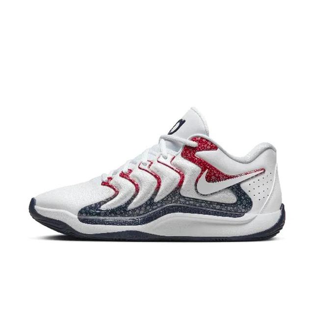 NIKE Kd17 White/obsidian-university Red Fj9487-101 Men's In White/navy/red Product Image