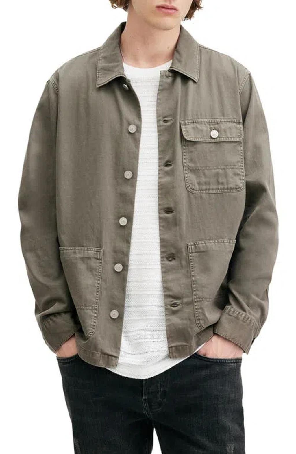 Nevis Cotton Twill Chore Jacket In Bancha Green Product Image