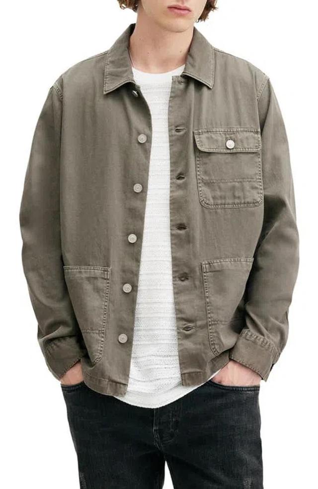 ALLSAINTS Nevis Cotton Twill Chore Jacket In Bancha Green Product Image