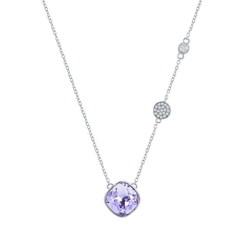 Argento Bella Sterling Silver Round Lavender Cubic Zirconia Necklace, Womens Product Image