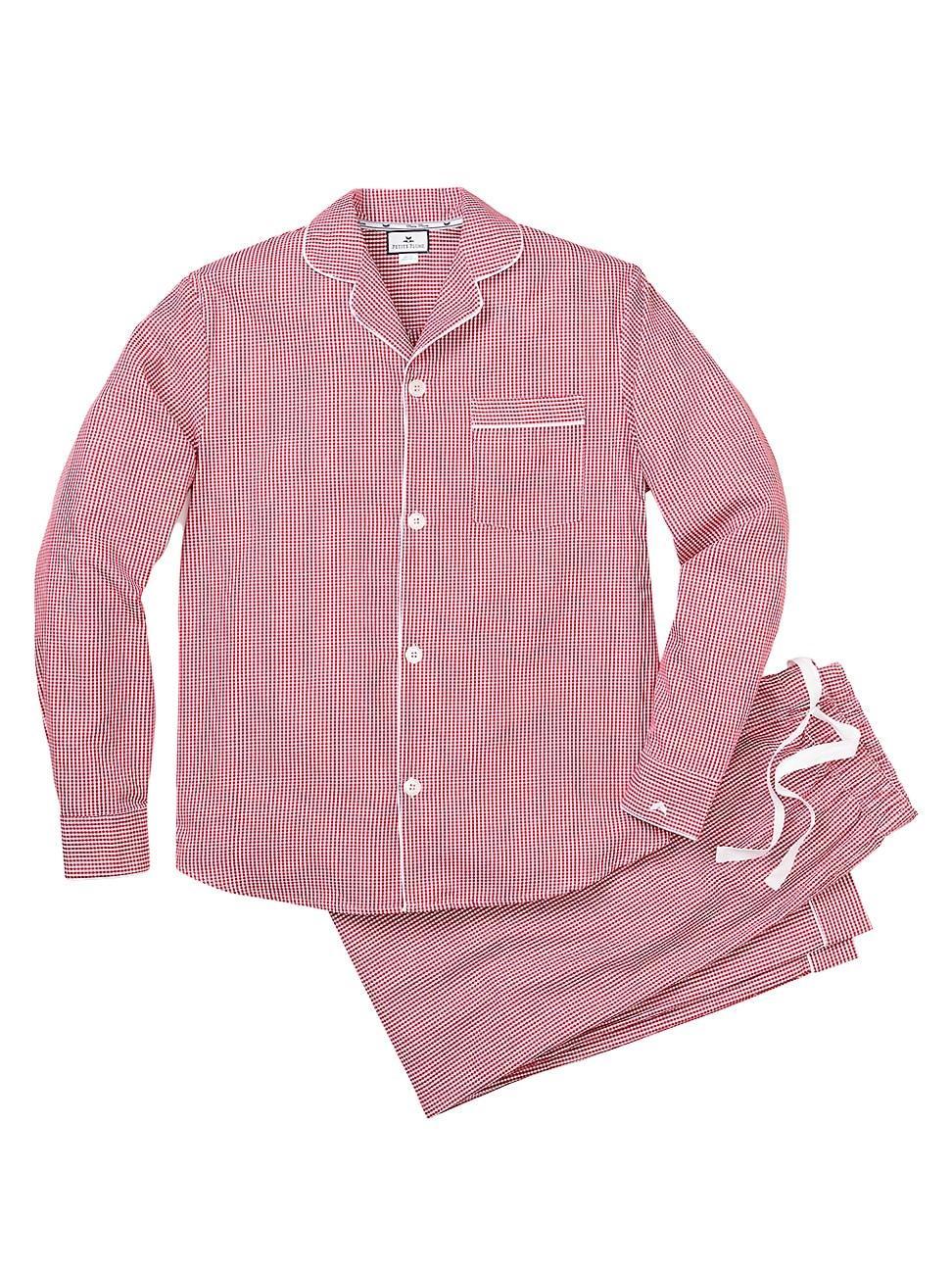 Mens Checked Cotton Pajamas Product Image