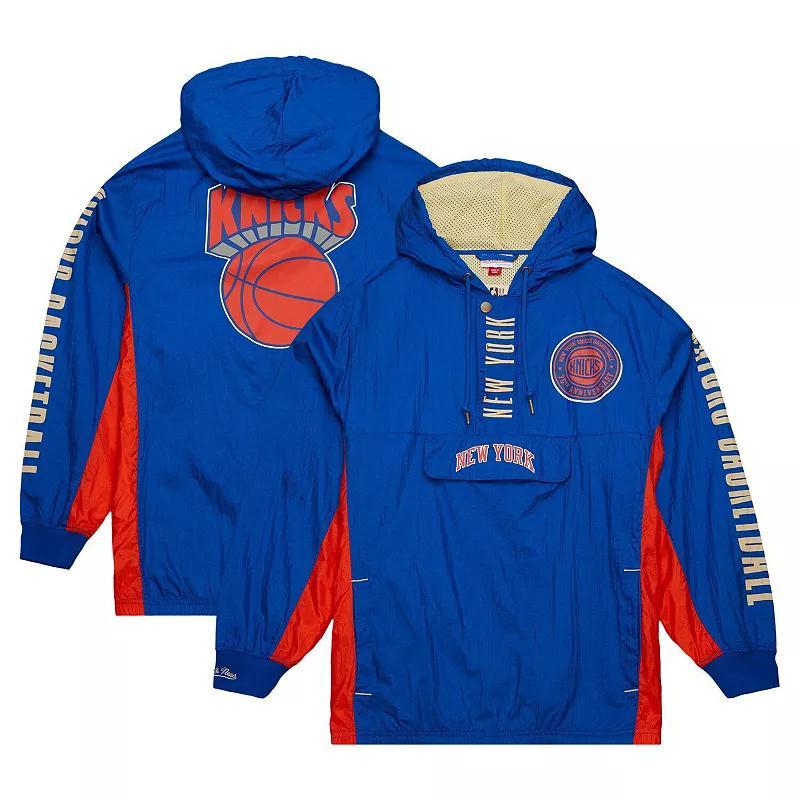 Mens Mitchell & Ness New York Knicks Big & Tall Hardwood Classics Team OG 2.0 Anorak Hoodie Quarter-Zip Windbreaker Jacket Product Image